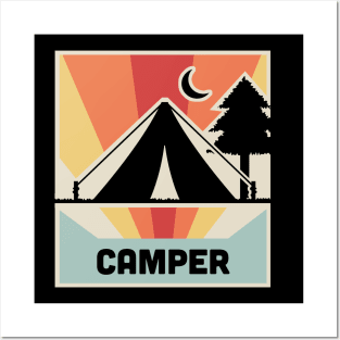 CAMPER | Vintage Camping Poster Posters and Art